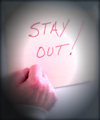 Stay Out sign image